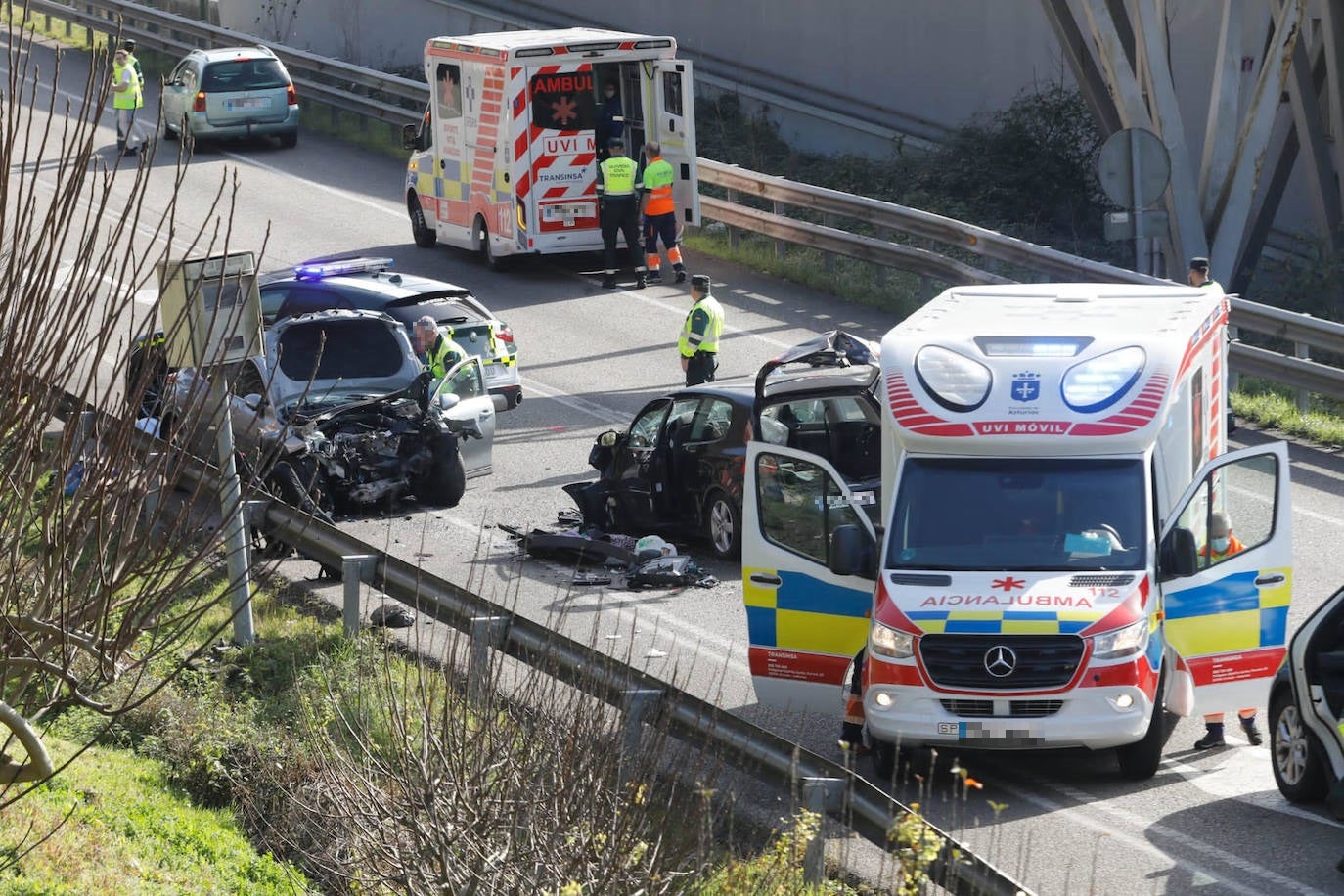 Grave accidente en el corredor del Nalón, que se cobró tres vidas en 2023