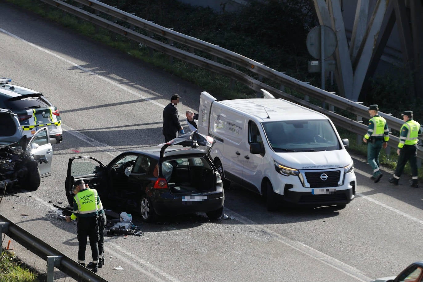 Grave accidente en el corredor del Nalón, que se cobró tres vidas en 2023