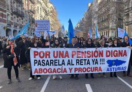 Los abogados asturianos, en la protesta de Madrid.