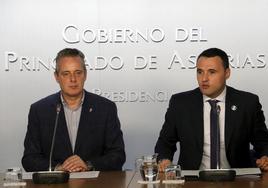 El consejero de Medio Rural, Marcelino Marcos, y el de Hacienda, Guillermo Peláez.