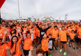 Salida de la Carrera Galbán en Gijón.