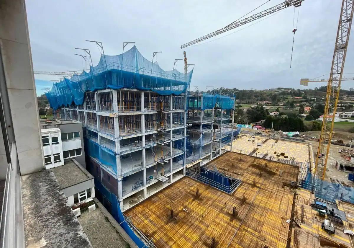 Estructura actual de la nueva construcción del Hospital de Cabueñes.