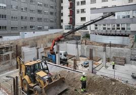 Estructura actual de la nueva construcción del Hospital de Cabueñes.