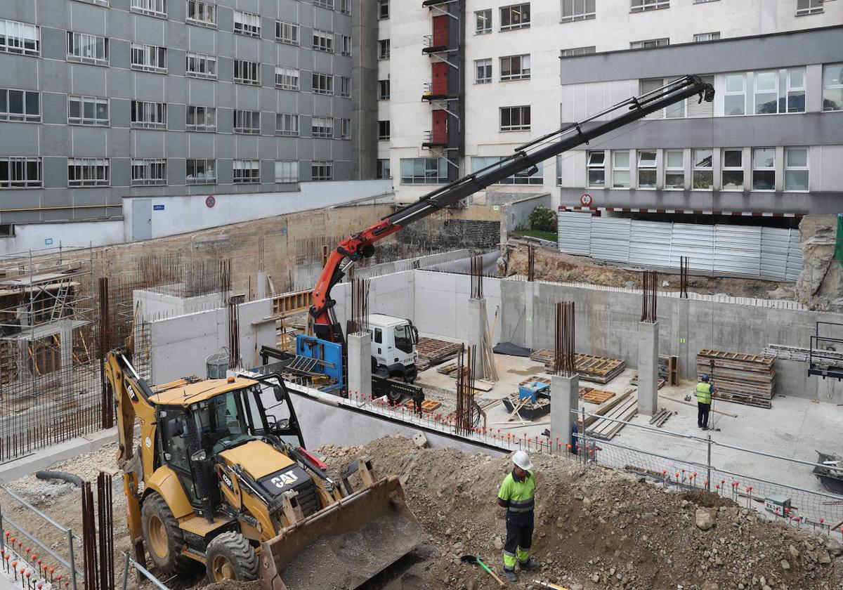 Estructura actual de la nueva construcción del Hospital de Cabueñes.