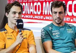 Oscar Piastri y Fernando Alonso.