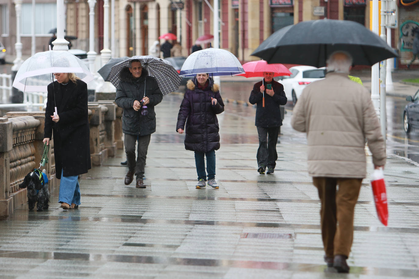 Lluvia, frío y nieve: las imágenes que deja el temporal en Asturias este sábado