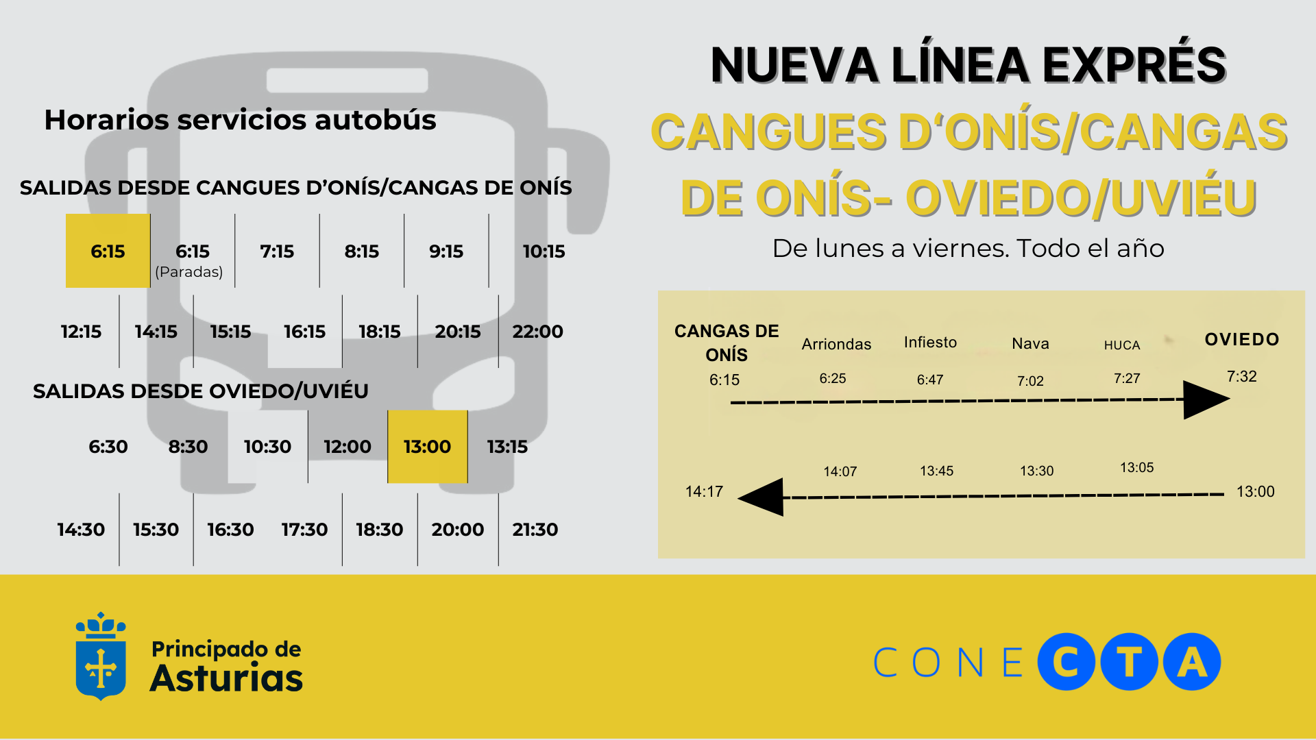 Entra en servicio la nueva línea de autobús entre Cangas de Onís y