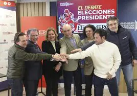 Iván Pidal, Alfredo Fernández, Cristina Liñeros, Joaquín Miranda, Begoña Espasande, Pedro Carrillo, y José Luis Barettino.