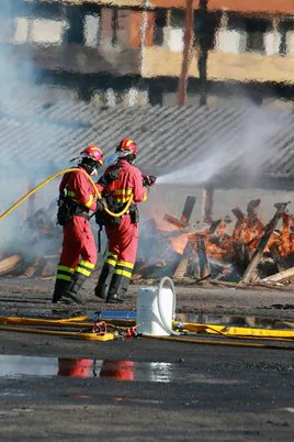Simulacro de rescate en el pozo Santiago, en 2019, con la participación de la Brigada de Salvamento Minero.