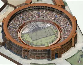 Infografía de cómo quedaría la cúpula que taparía la plaza de toros para celebrar el Gijón Arena.