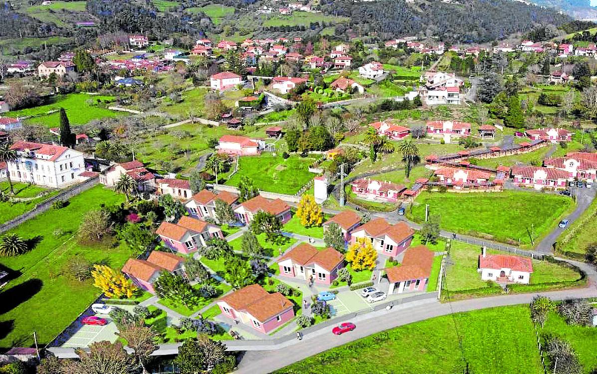 Recreación de la ciudad de vacaciones para mayores en Colunga. e. c.