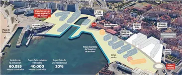 El frente marítimo de Naval Gijón será entero paseable y con zonas verdes