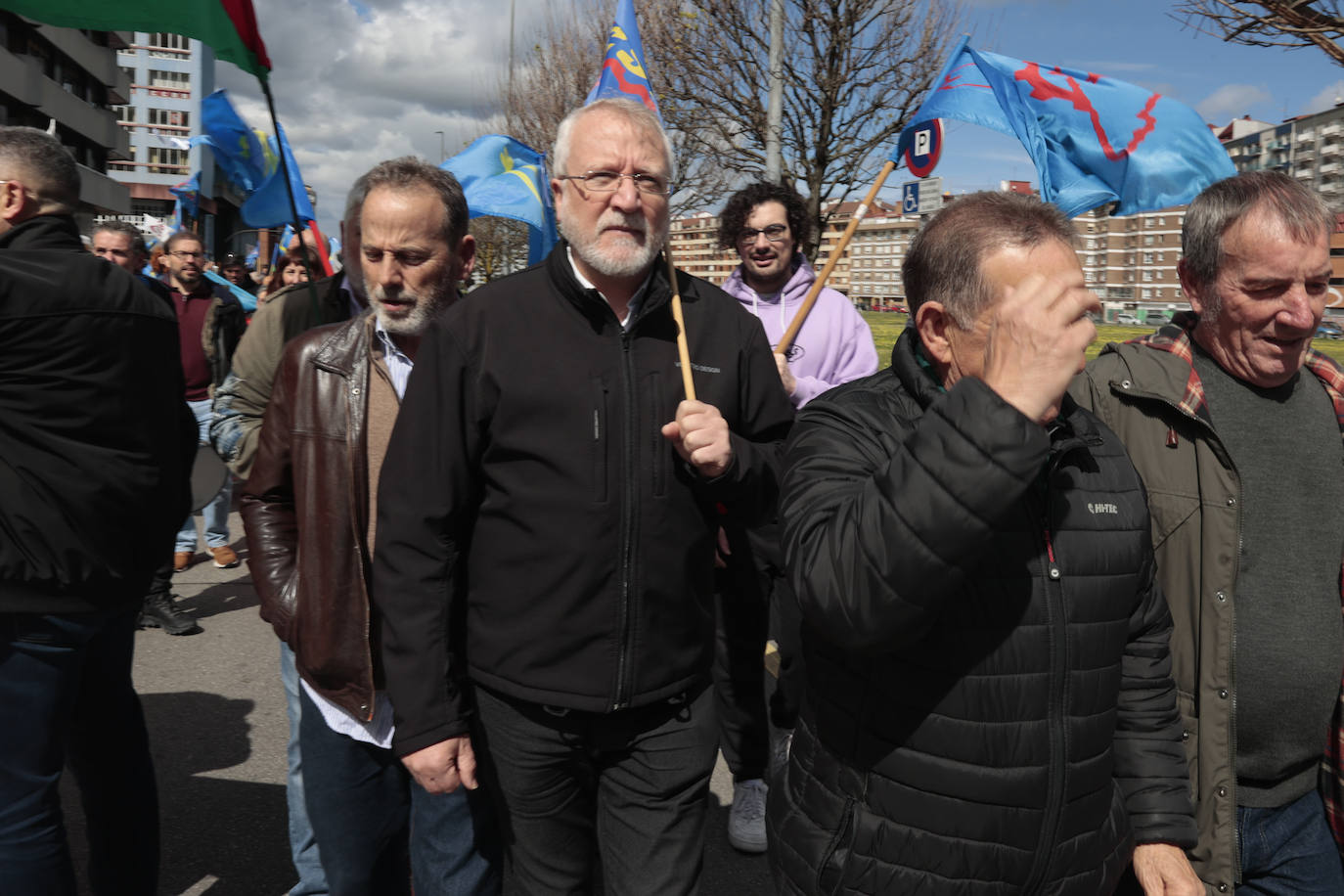 Así fueron las manifestaciones en Gijón de USO y los sindicatos minoritarios