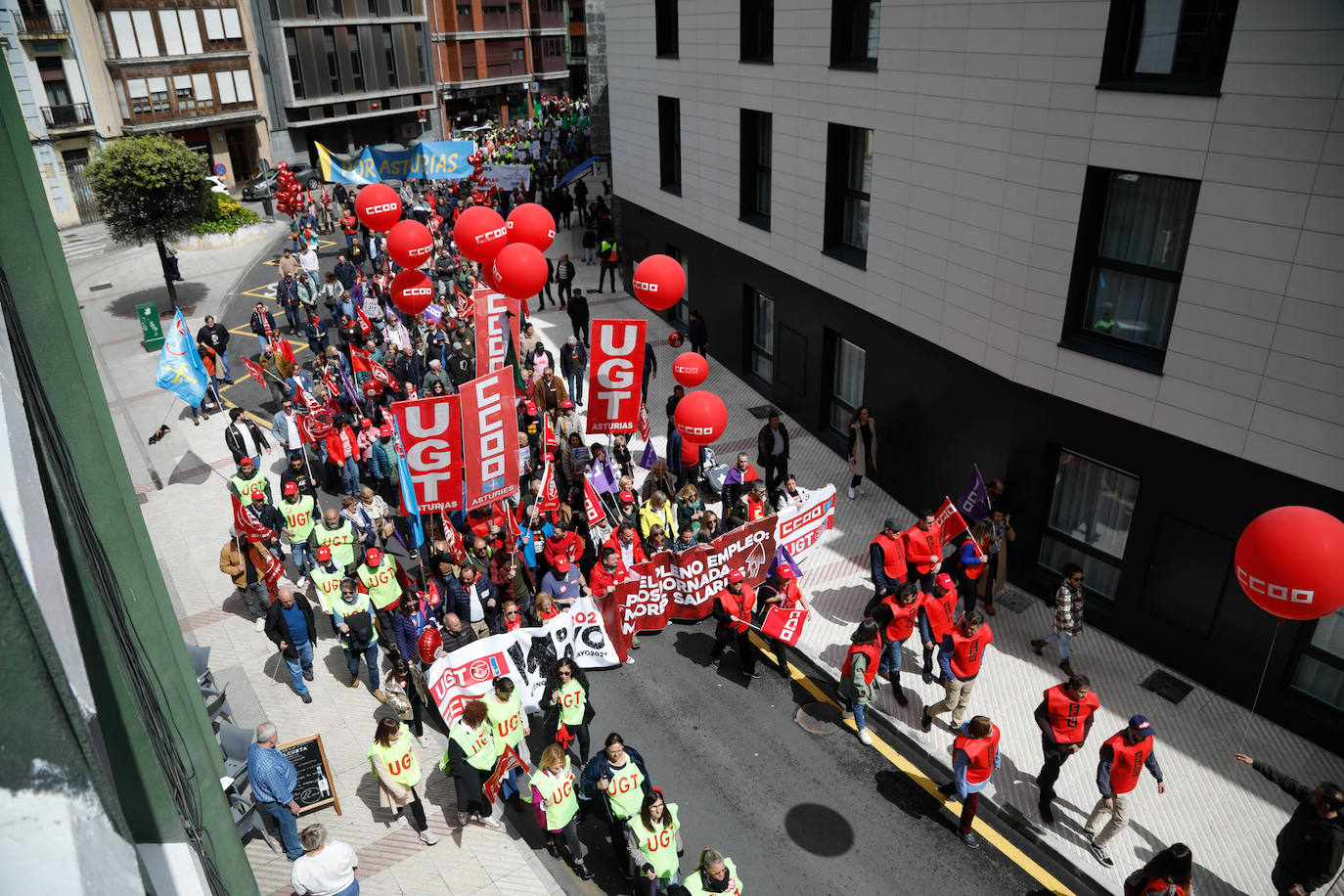 Los sindicatos asturianos, a la calle en Langreo para «reivindicar lo que es justo»