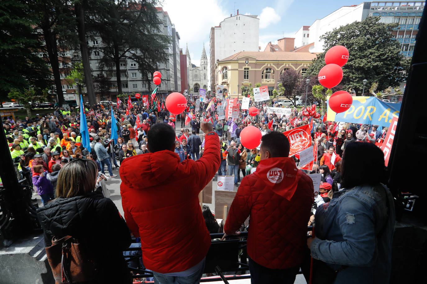 Los sindicatos asturianos, a la calle en Langreo para «reivindicar lo que es justo»