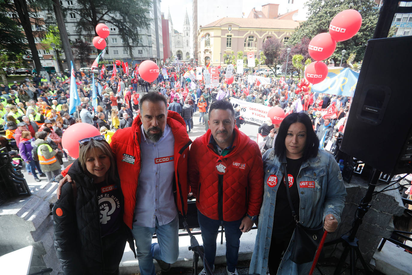 Los sindicatos asturianos, a la calle en Langreo para «reivindicar lo que es justo»