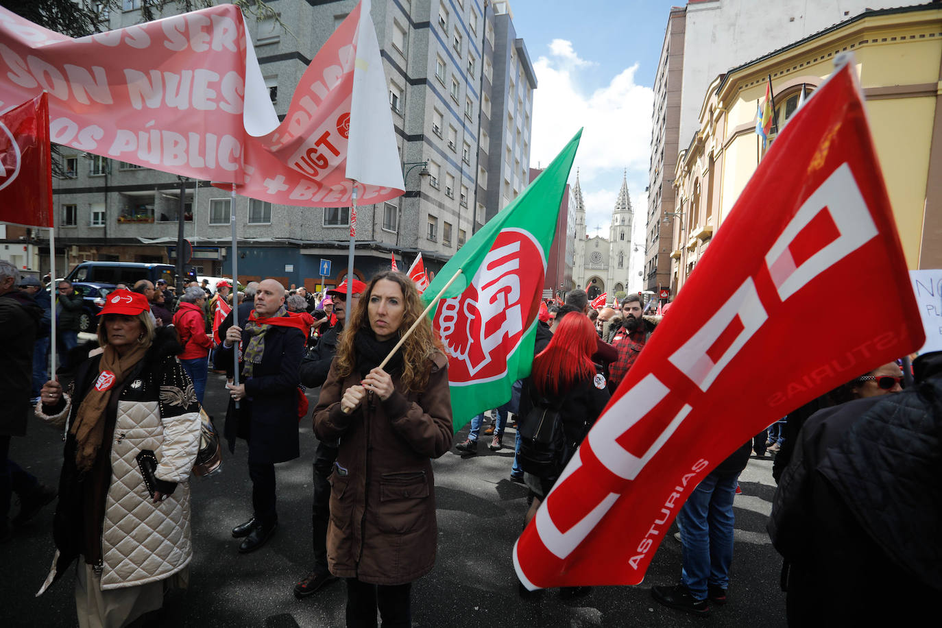 Los sindicatos asturianos, a la calle en Langreo para «reivindicar lo que es justo»