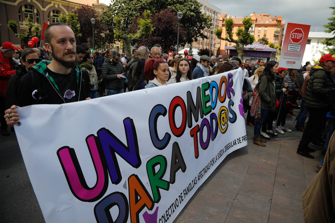 Los sindicatos asturianos, a la calle en Langreo para «reivindicar lo que es justo»