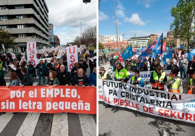 Manifestación del Primero de Mayo en Gijón.