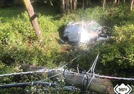 Un hombre resulta herido al salirse de la carretera en Castrillón