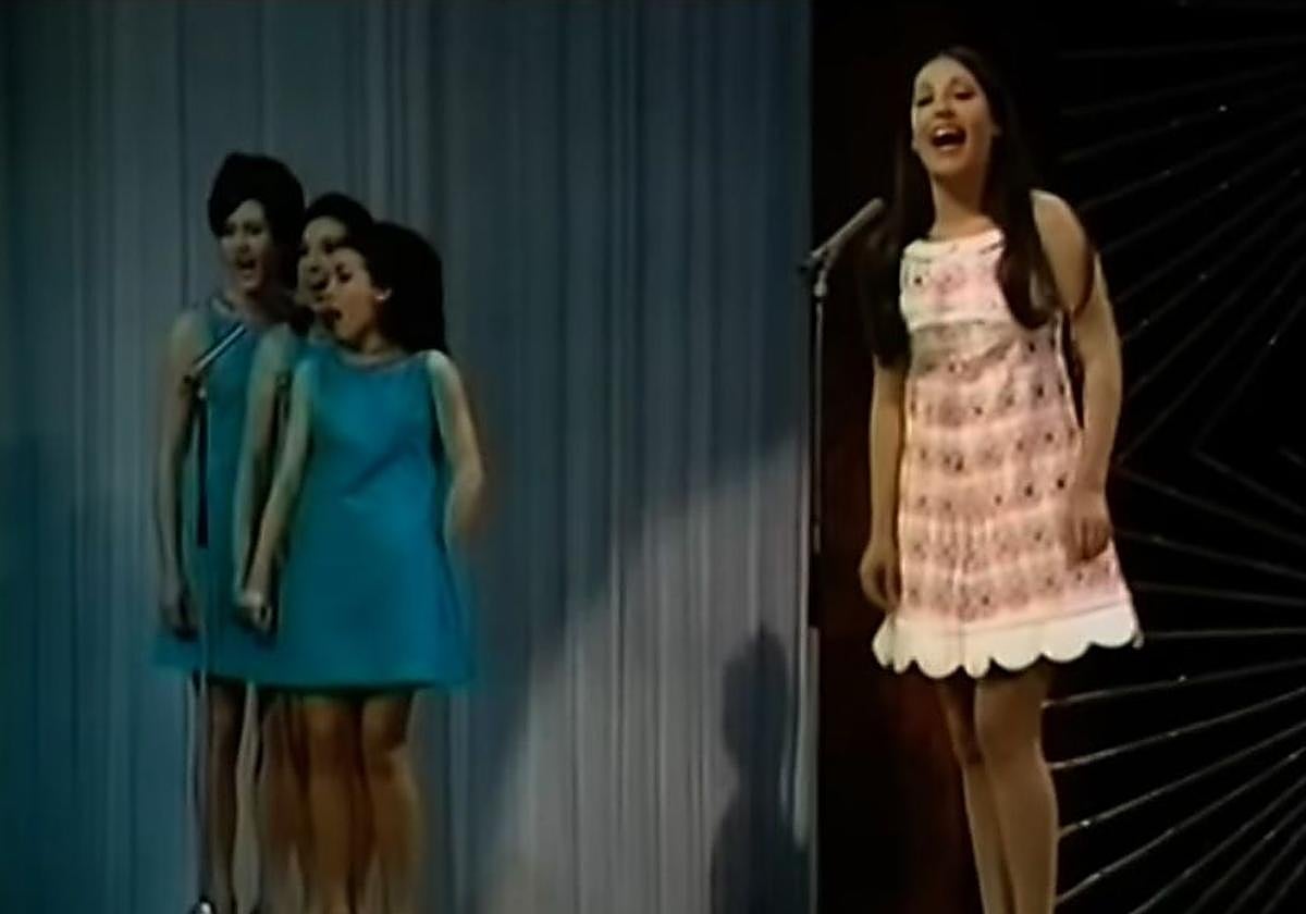 Masiel durante su actuación en Eurovisión con 'La la la'.