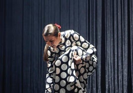 Sara Baras, en plena actuación, durante uno de sus espectáculos.