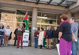 Concentración de apoyo a la población de Gaza en el campus de Mieres.