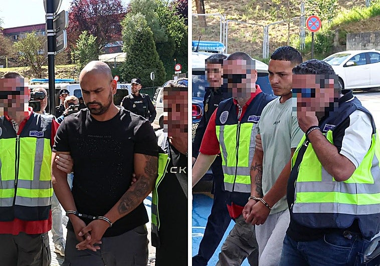 Los dos acusados por la muerte de Jhon Jairo Pérez, a su llegada a los juzgados en Siero.