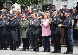 Alfredo Canteli, Delia Losa y Luis Carlos Espino, en Oviedo.