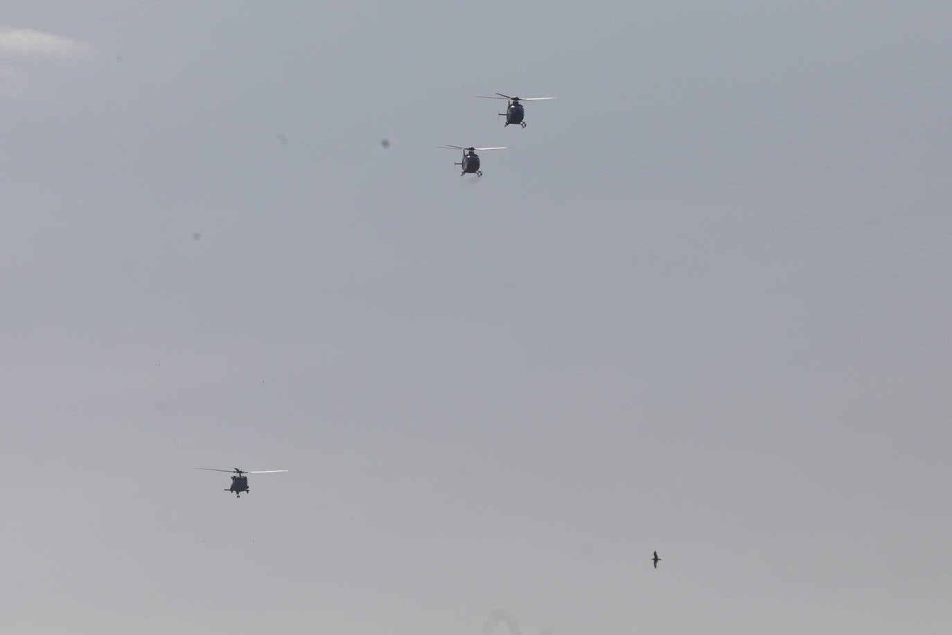 Aeronaves del Ejército del Aire, del de Tierra y de la Armada en el cielo de Gijón