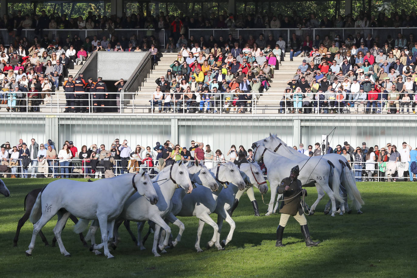 Las Mestas, escenario militar en Gijón