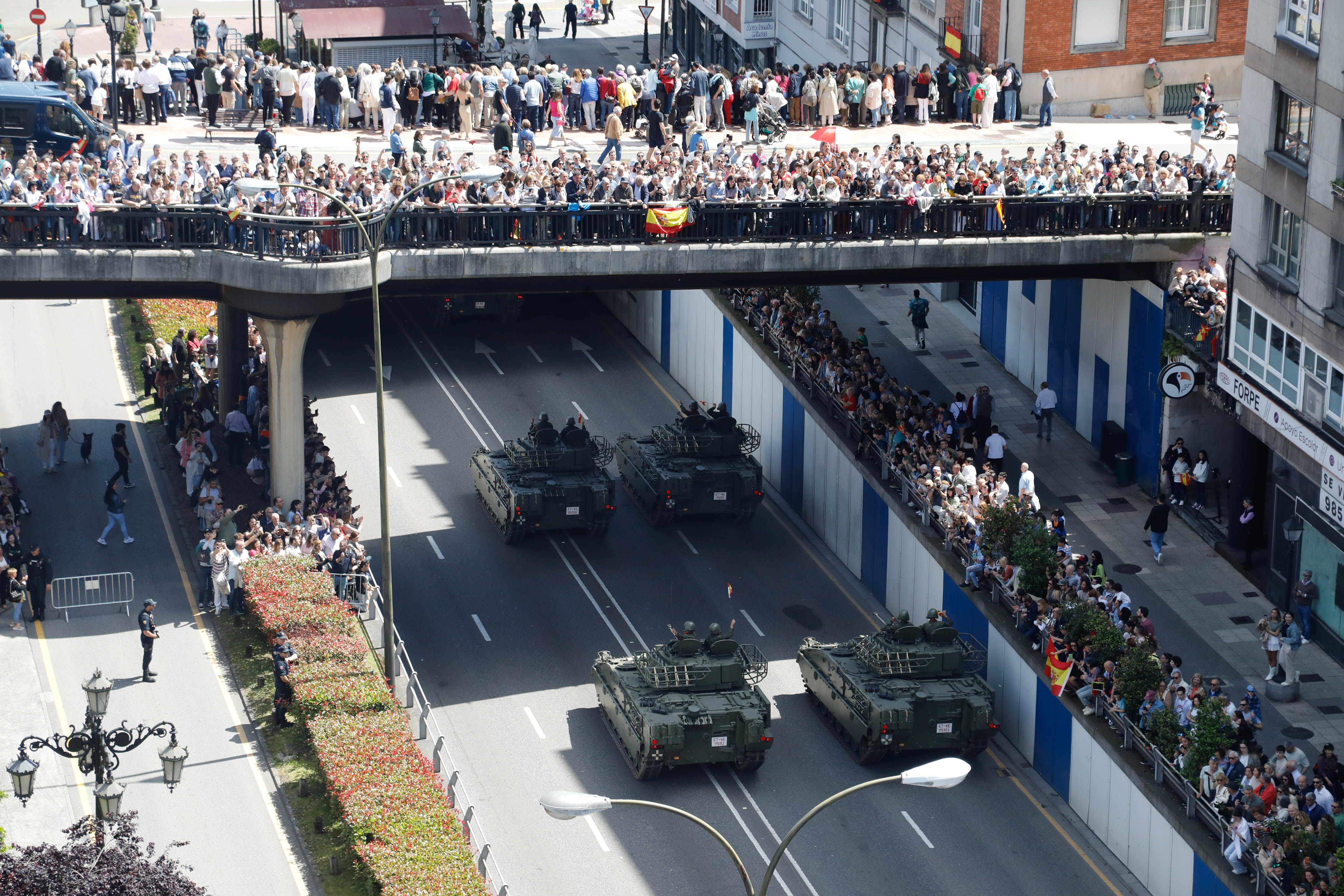 El desfile del Día de las Fuerzas Armadas, desde arriba