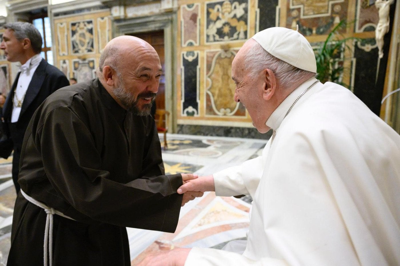 Javier Valbuena durante su encuentro con el Papa Francisco.