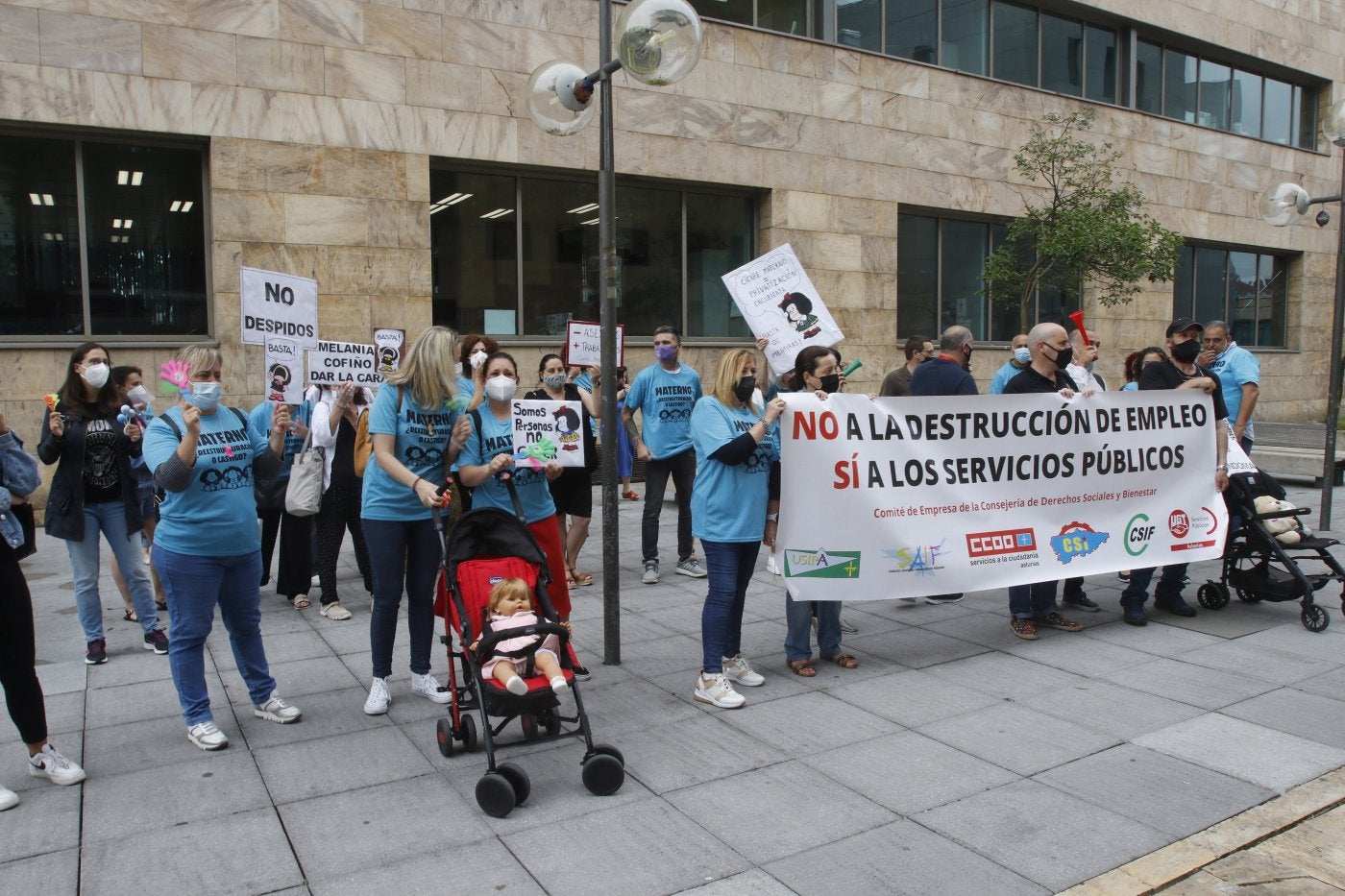 Imagen de una de las protestas de la plantilla de la Consejería de Derechos Sociales y Bienestar.