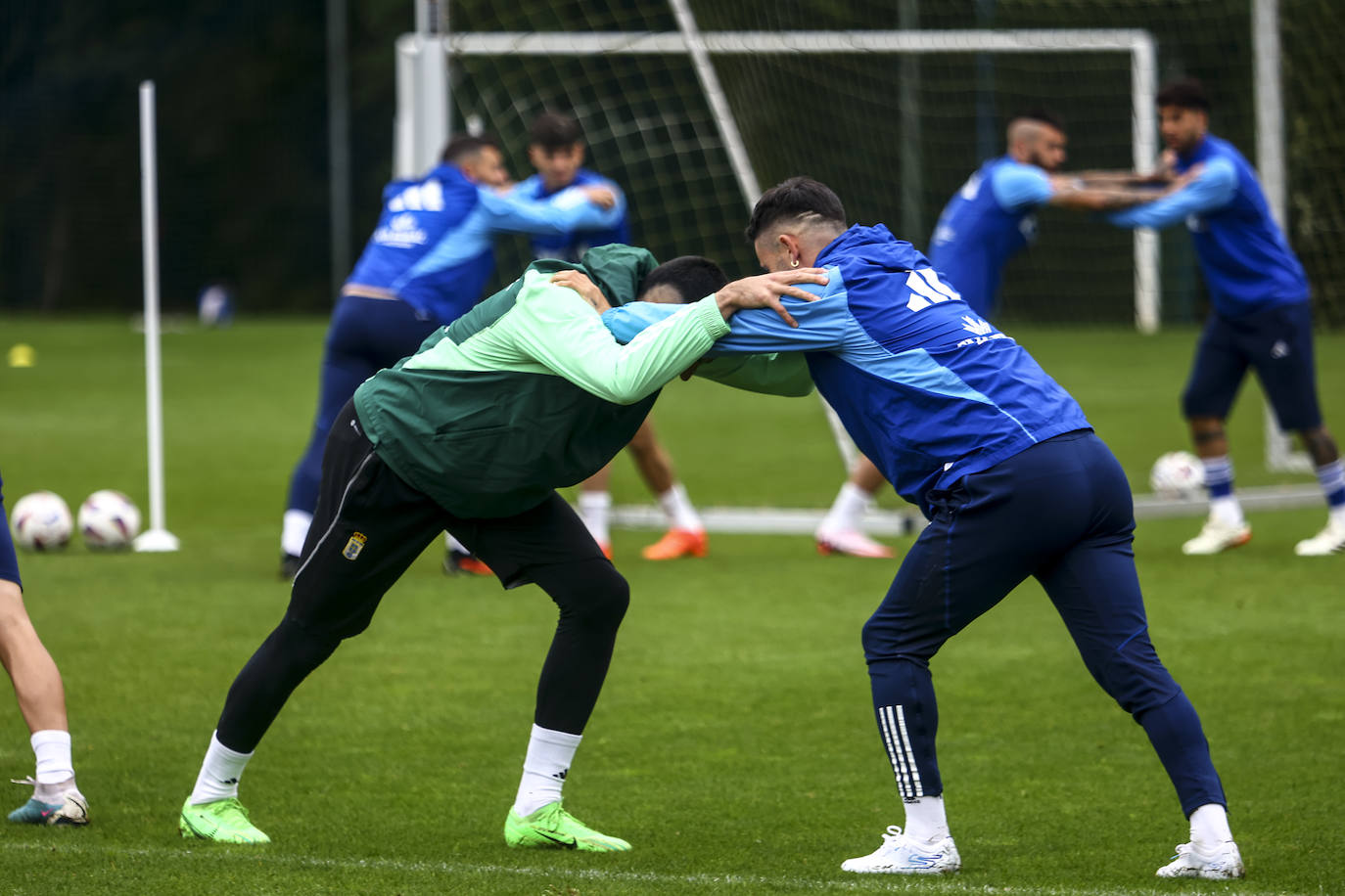 Entrenamiento del Real Oviedo tras el partido contra el Eibar