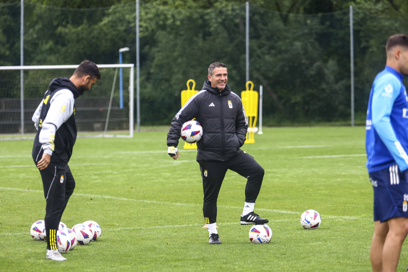 Entrenamiento del Real Oviedo tras el partido contra el Eibar