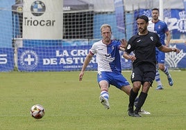 Edu Cortina, en el partido de la fase de permanencia ante el Manchego.