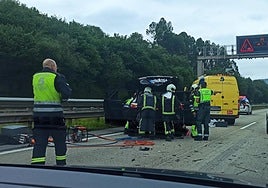 Herida una mujer en el choque entre cuatro vehículos a la altura de Serín