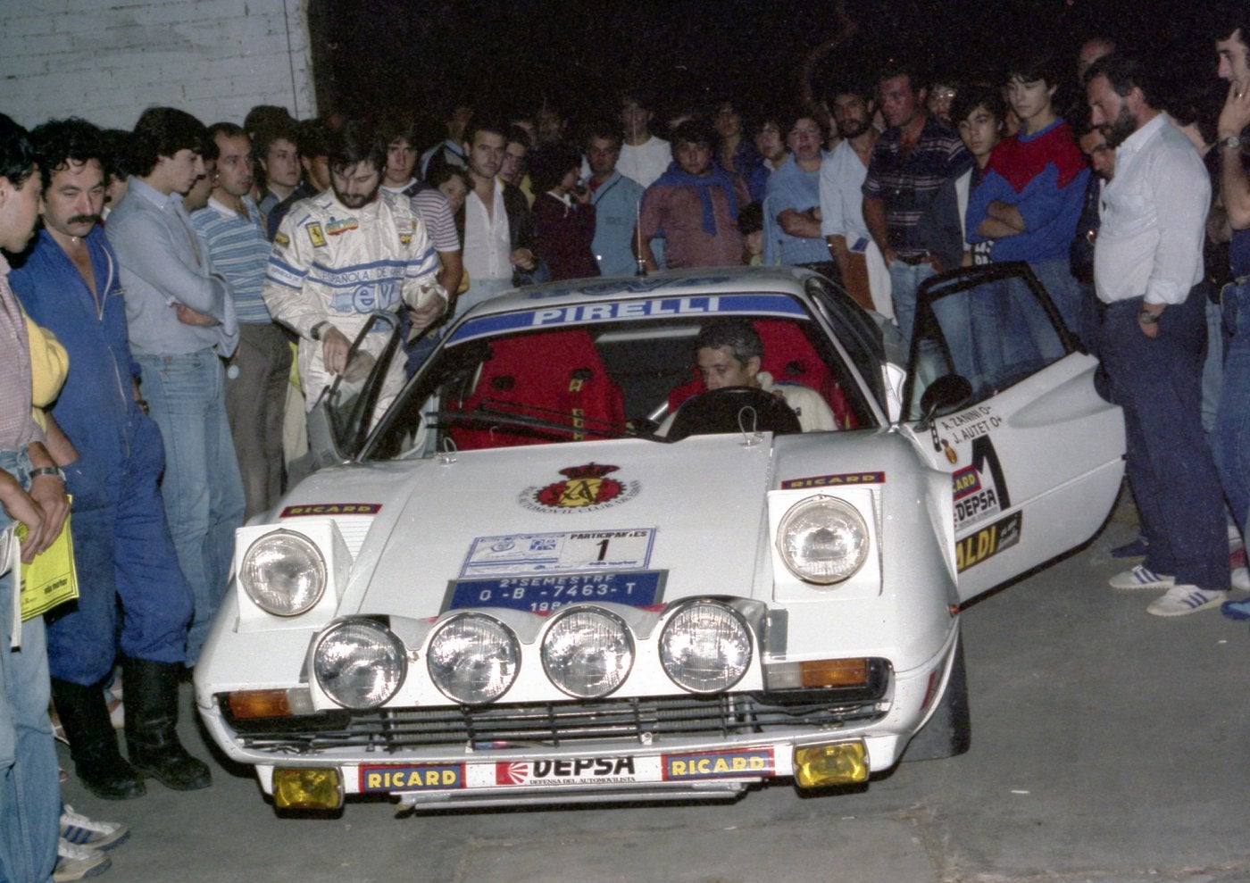 Antonio Zanini y su copiloto Josep Autet, en el Rallye de Avilés que ganaron en 1984.