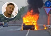 Nyno Vargas salva su vida tras huir de un coche envuelto en llamas