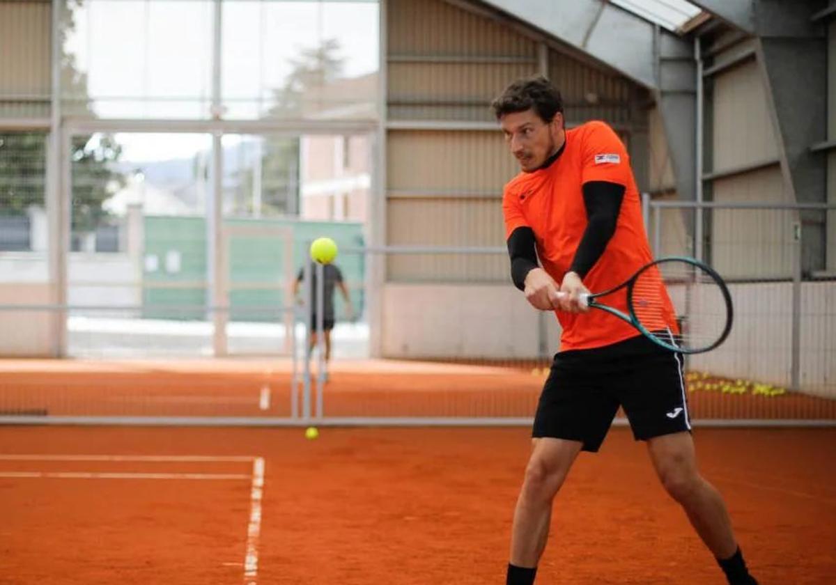 El tenista gijonés Pablo Carreño, durante un entrenamiento.