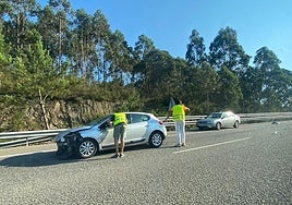Uno de los coches implicados en el accidente.