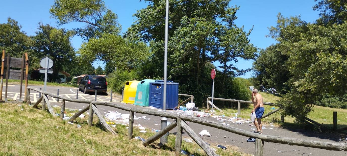 Perlora llena de basura