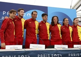 David Ferrer, Pablo Carreño, Rafael Nadal, Carlos Alcaraz, Cristina Brusac, Sara Sorribes y Anabel Medina.