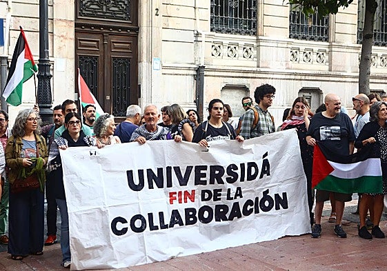 Concentración pro Palestina.