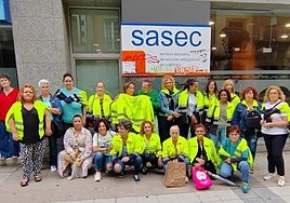 La plantilla de Samsa, en la sede del Sasec, en Oviedo.