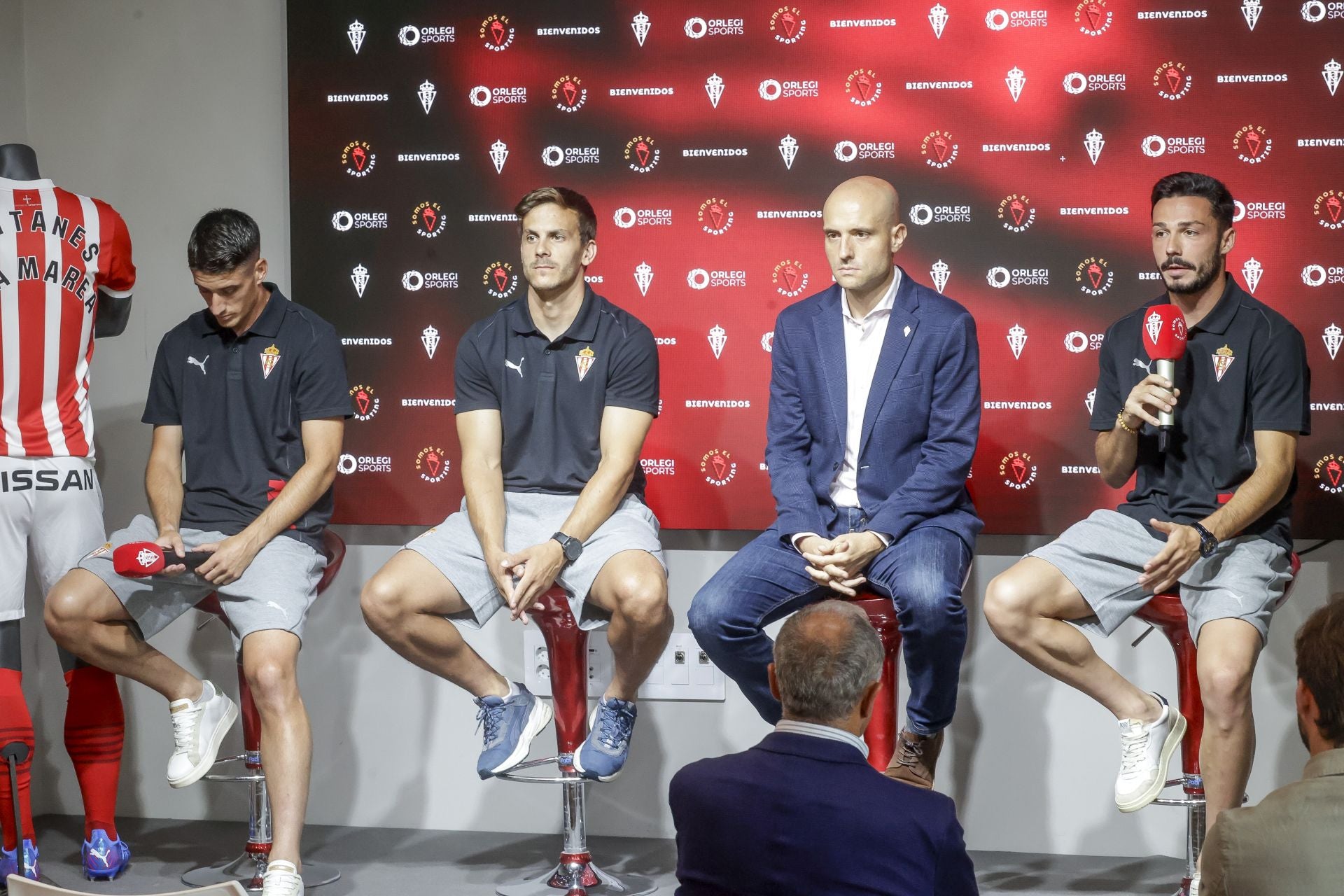 Presentación del Sporting: Lander Olaetxea, Eric Cubela y Jesús Bernal