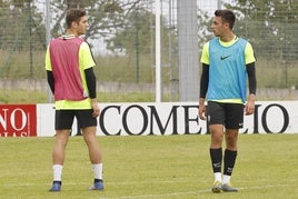 José Gragera y Pedro Díaz, durante la etapa que ambos coincidieron en el primer equipo.