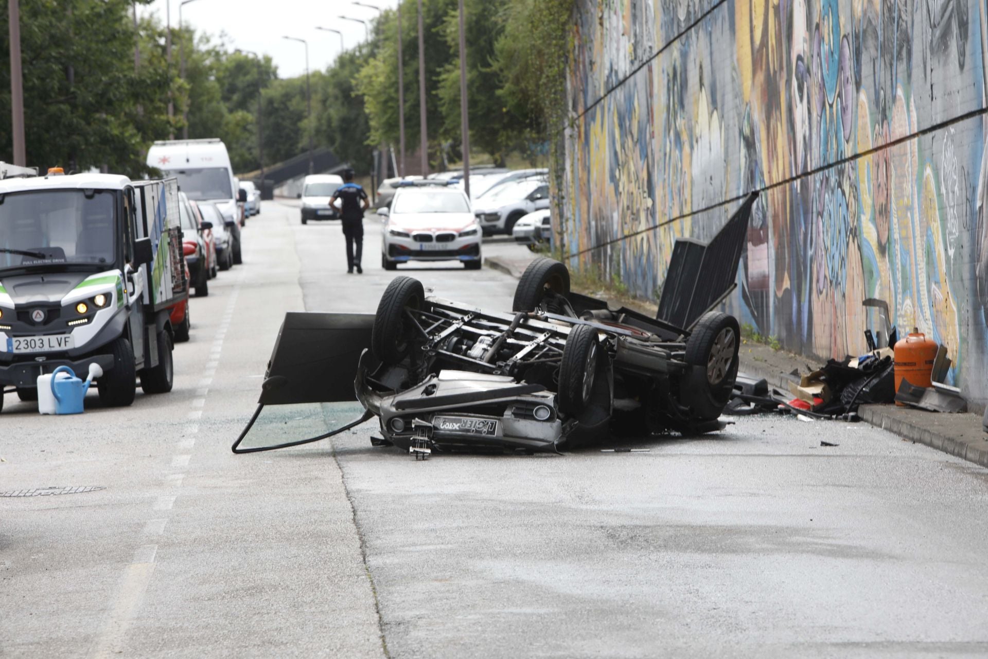 Las imágenes del trágico accidente en la Sierra del Sueve en Gijón