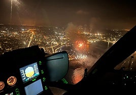 Los Fuegos desde el helicóptero de la Policía Nacional.